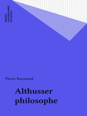 cover image of Althusser philosophe